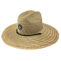 Volcom Men's Quarter Straw Wide Brim Hat Natural Brown
