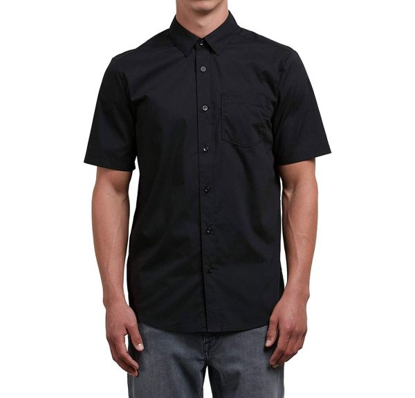 Volcom Mens Everett Solid Cotton Woven Long Sleeve Shirt