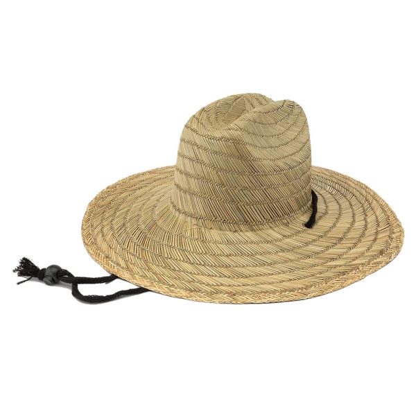 Volcom Men's Quarter Straw Wide Brim Hat Natural Brown