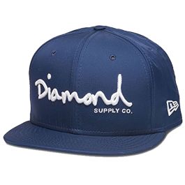 Diamond Supply Co. Men's New Era OG Script Porto Fitted Hat Blue